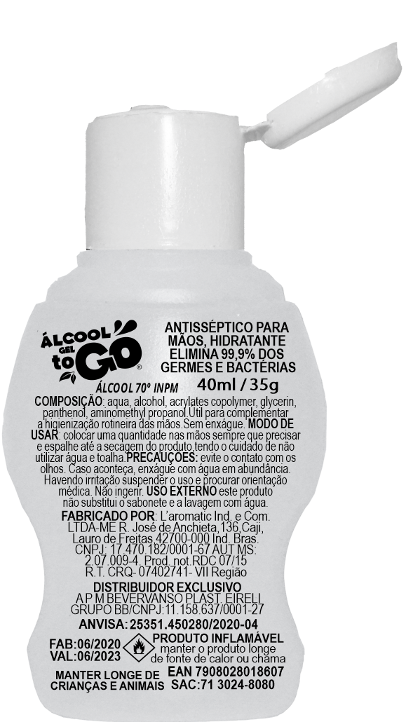 Imagem de Álcool Gel 70 ToGo 40ml com Cordão