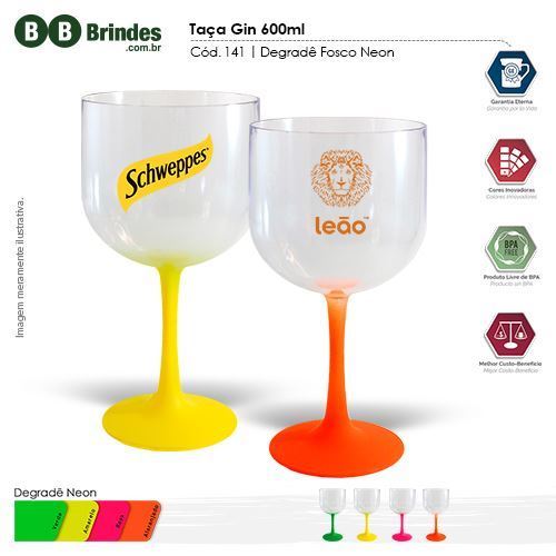 Imagem de Taça GIN 600ml PS Degradê Fosca BICOLOR