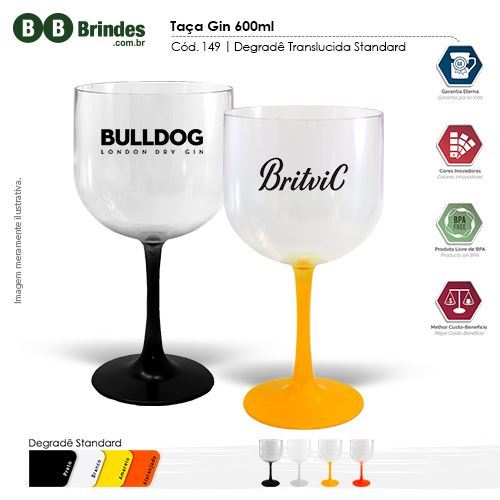 Imagem de Taça GIN 600ml PS Degradê Translucida BICOLOR