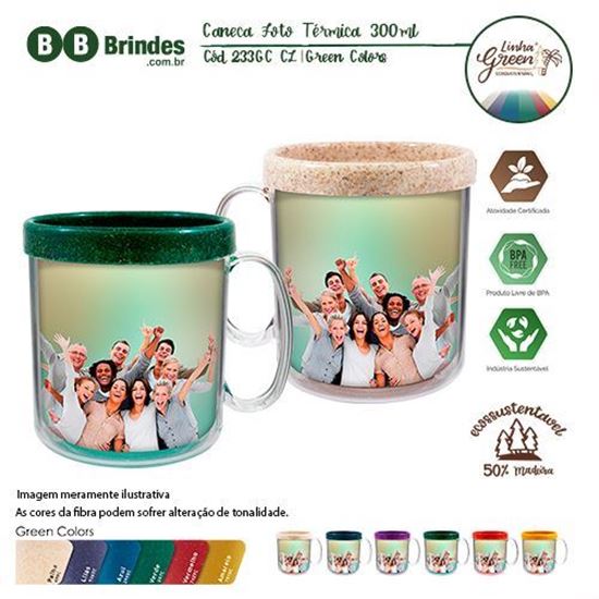 Imagem de Caneca Foto Térmica Green Colors 300ml - CL