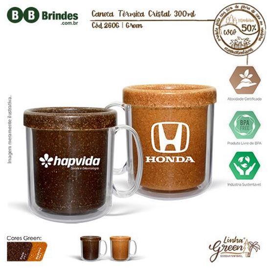 Imagem de Caneca Térmica Cristal 300ml Green