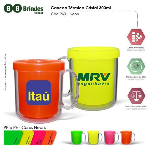 Imagem de Caneca Térmica Cristal Color 300ml