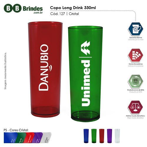 Imagem de Copo Long Drink Cristal 330ml PS